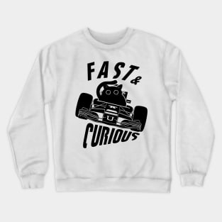 Funny Fast & Curious Pilot Cat Crewneck Sweatshirt